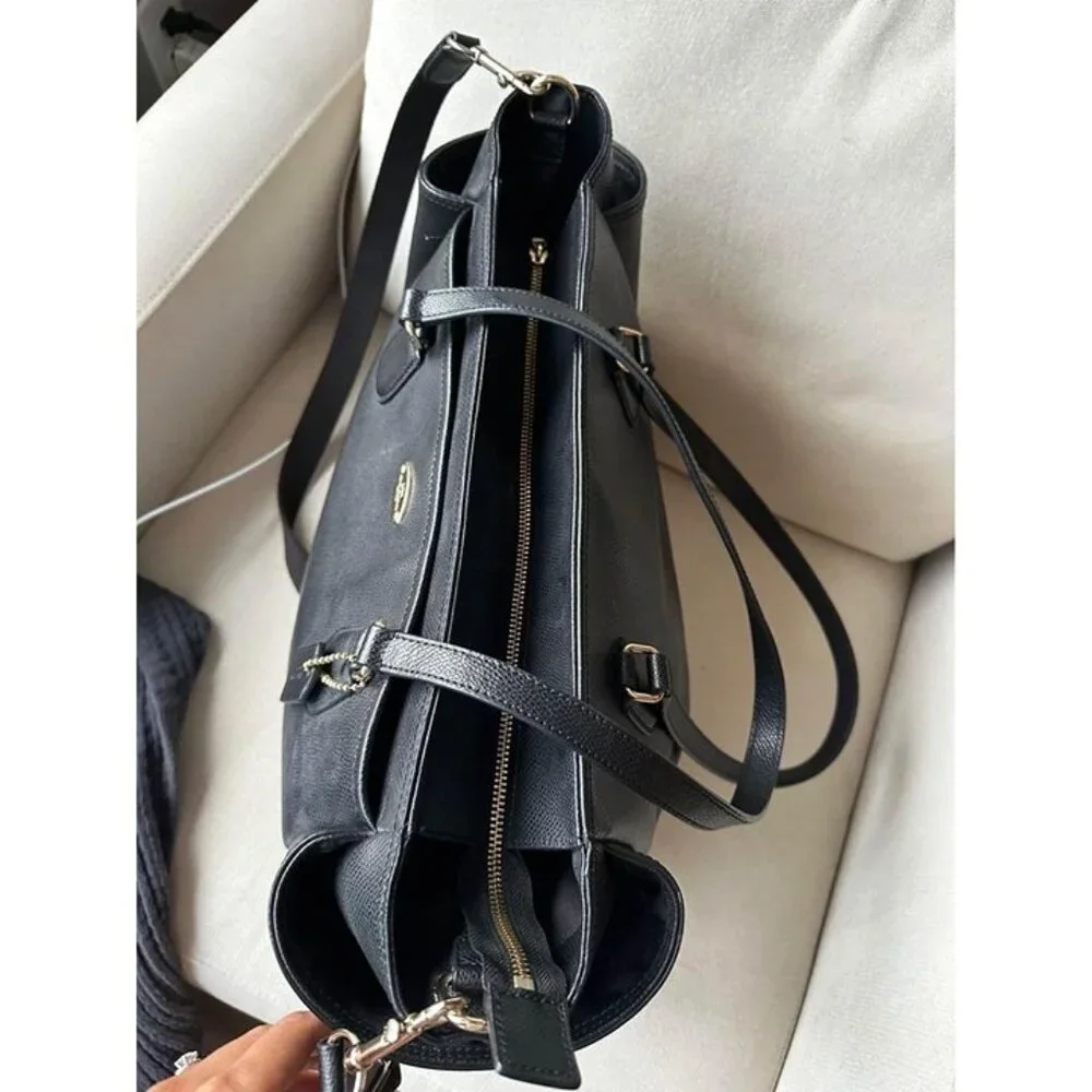large leather Coach diaper bag
